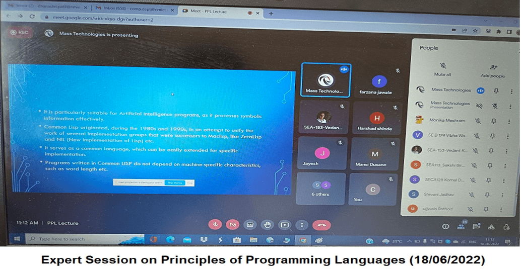 Expert Session on Principles of Programming Languages