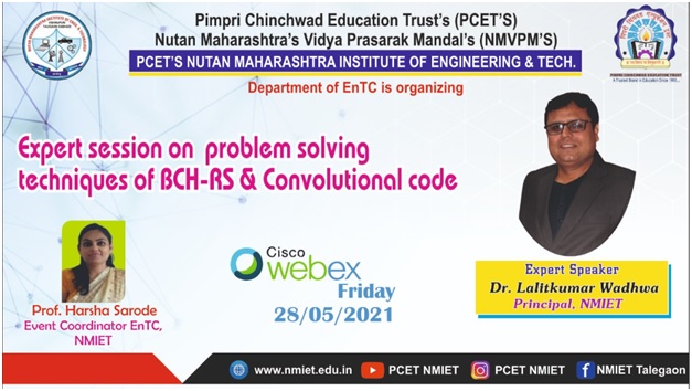Expert session on Problem solving techniques of BCH-RS and convolution codes, NMIET