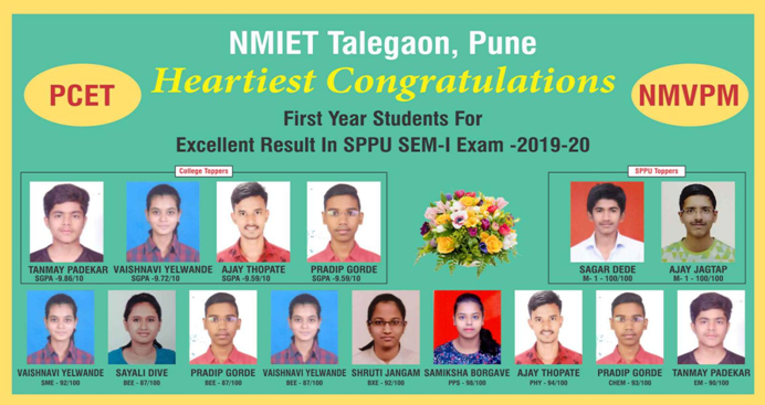 University Toppers of FE Semester-I Exam, NMIET